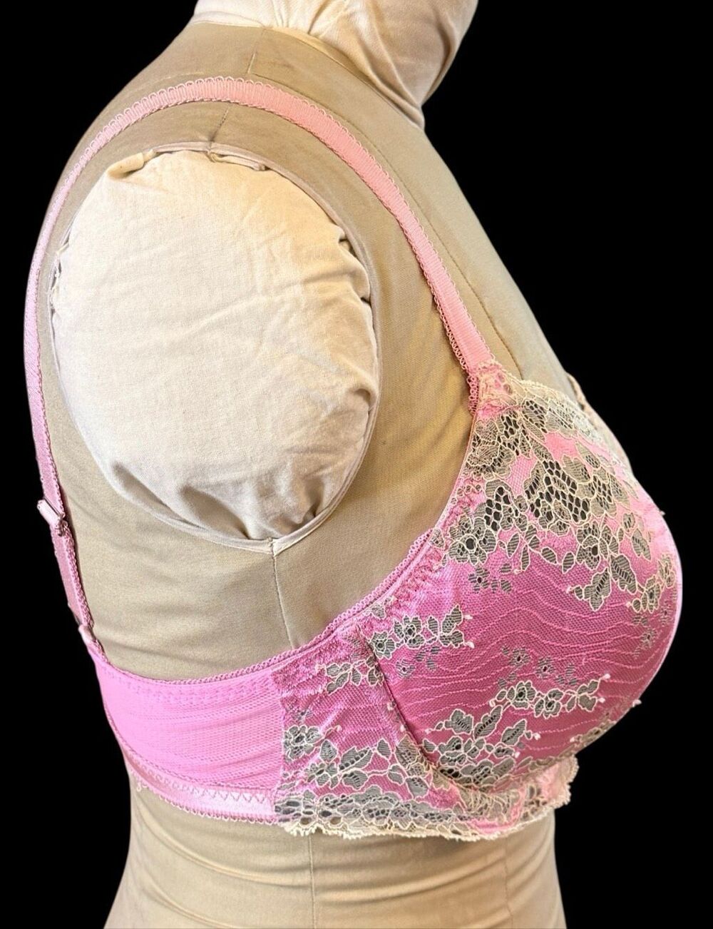 Victoria's Secret Dream Angels Lined Demi Bra 34DDD Pink Floral Lace Sexy Push-U - Picture 4 of 11